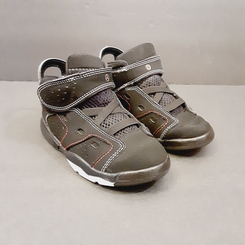JORDAN 6-17-23 BLACK/RED/WHITE VELCRO HIGH TOP BOYS' TODDLER SIZE 9